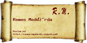 Remes Medárda névjegykártya